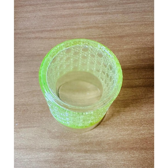 Vintage Cane Vaseline 4” glass tumbler by McKee - Picture 9 of 10